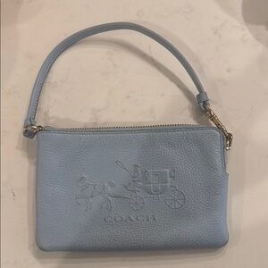 Coach Light Blue Leather Wristlet